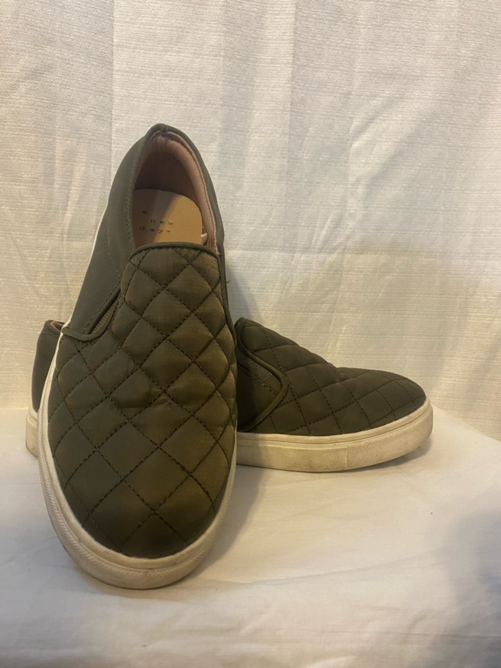 Olive Quilted Slip-On Casual Loafers - a new day